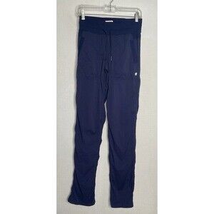 Lululemon Dance Studio Mid Rise Pants Women Size 4 Tall Navy Blue Drawstring